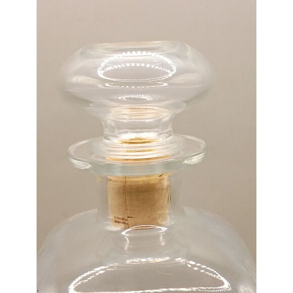 Vintage Etched Flower Clear Crystal Decanter and 5 Etched Shot Glasses - Picture 8 of 10